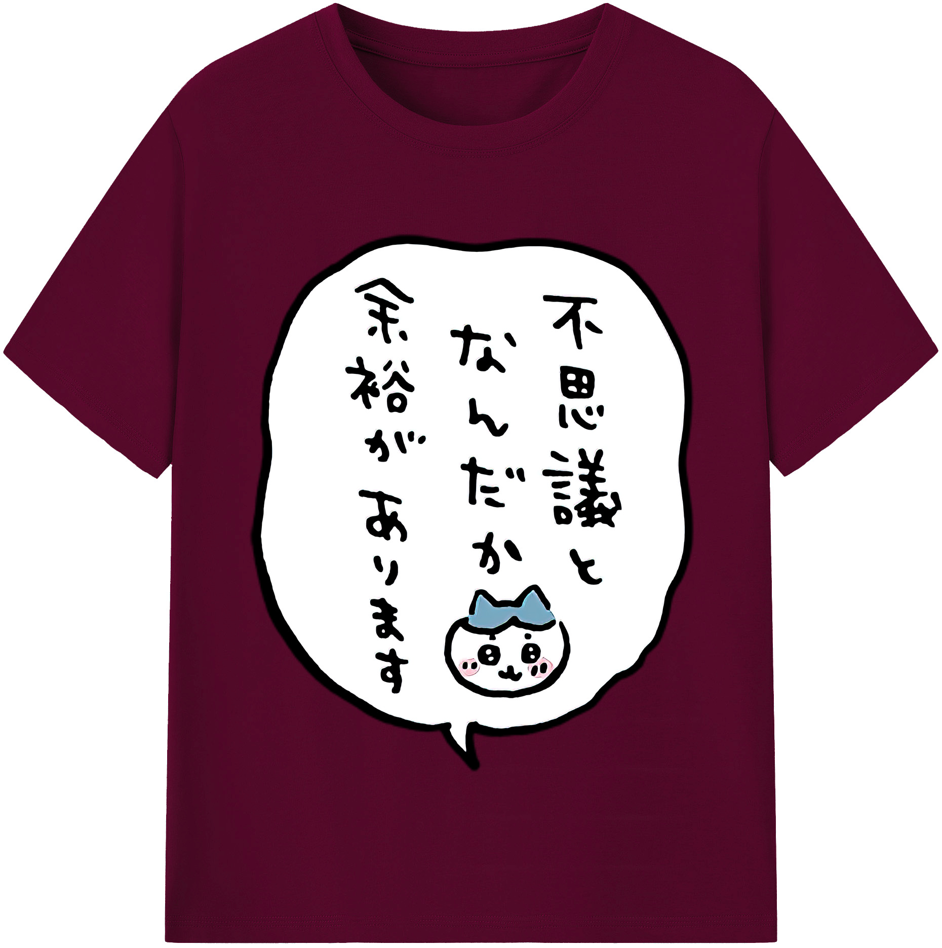 （画像用） ちいかわ ハチワレ Chii-kawa hachiware レディースカジュアルプリントTシャツ（綿100％）